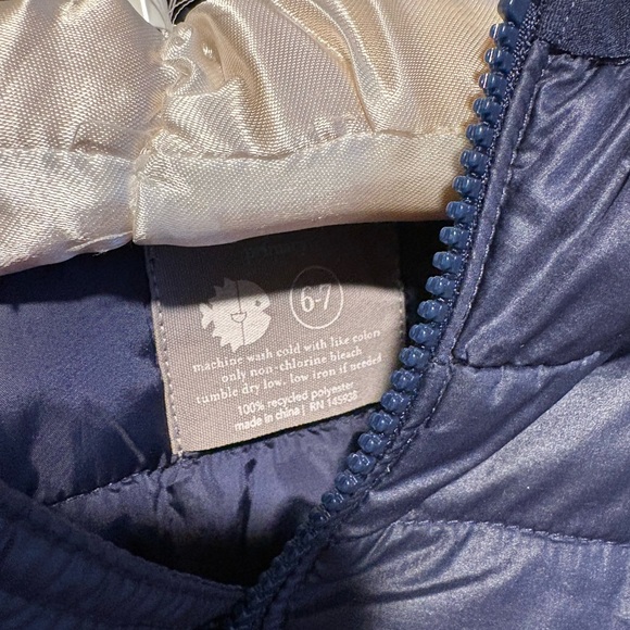 Primary Lightweight Navy Kids Puffer Jacket - Picture 3 of 5